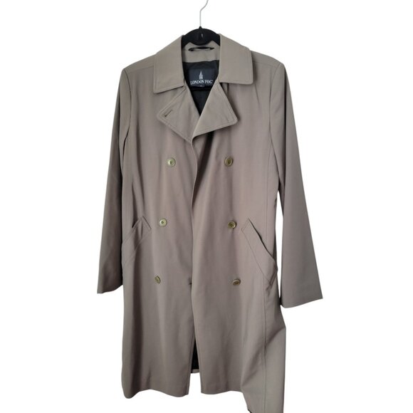 London Fog Jackets & Blazers - Women's London Fog Jacket Coat Midi Trench Coat Olive Green M